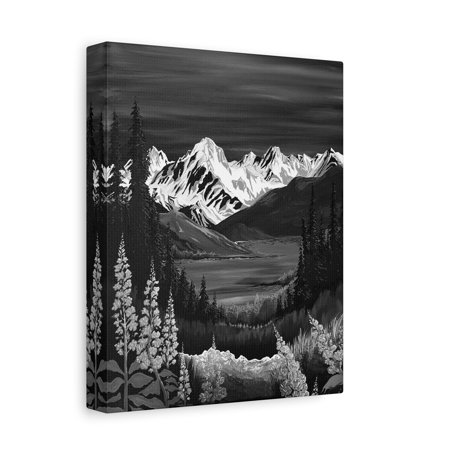 Alpine Fireweed (B&W) Canvas