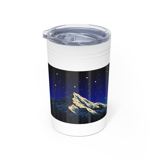 Hand-drawn twilight peaks tumbler — original wildlife art by Kayanna Healy at Neo Native