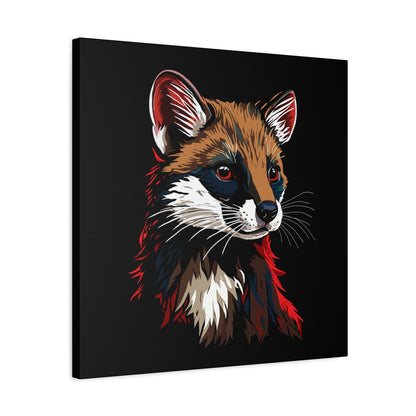 Hand-drawn marten icon canvas print — original wildlife art by Kayanna Healy at Neo Native