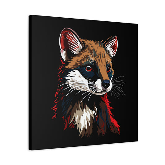 Hand-drawn marten icon canvas print — original wildlife art by Kayanna Healy at Neo Native