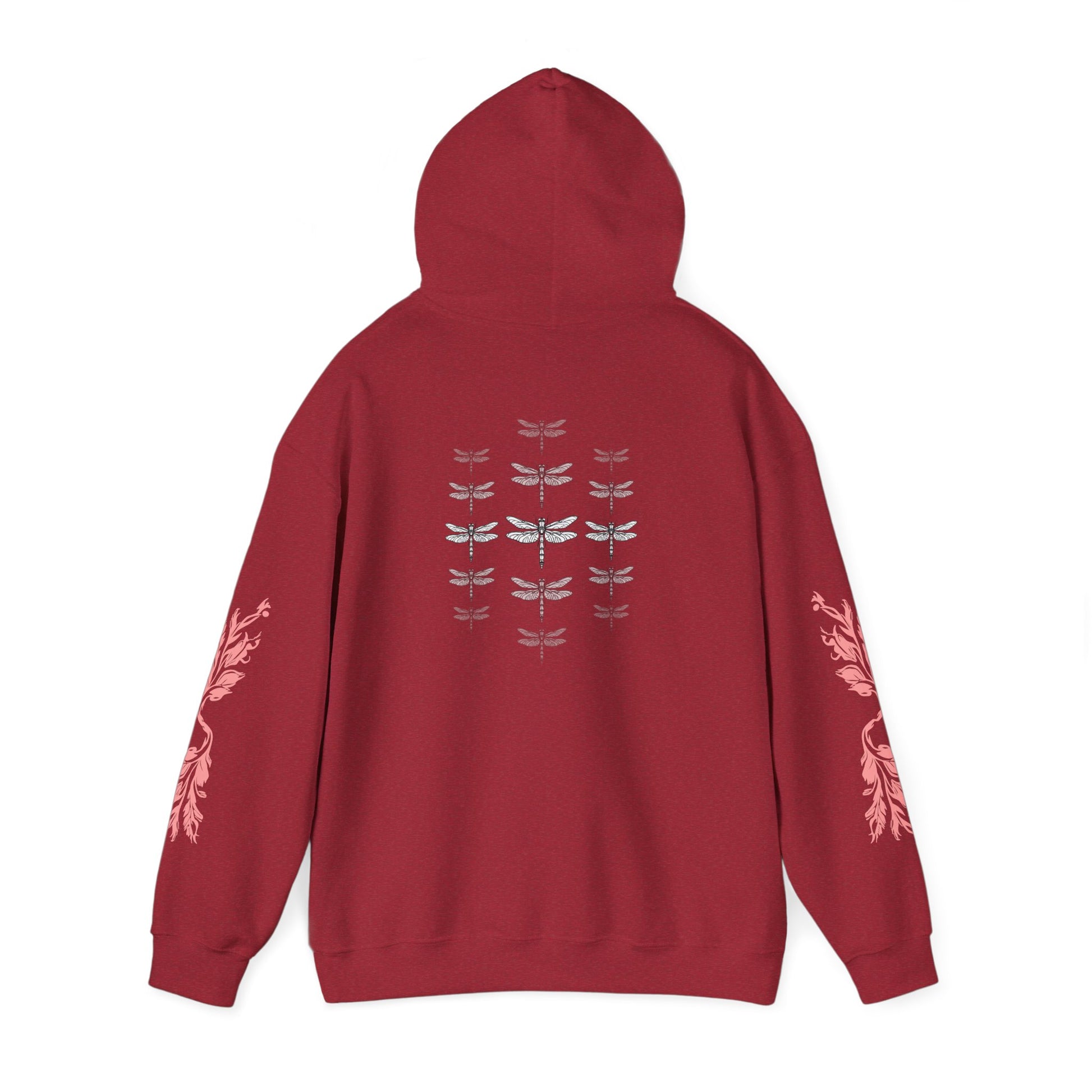 Hand-drawn 'Dauntless' word art hoodie inspired by Alaska Native design traditions — back view
