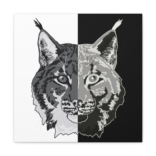 Lynx Black & White Portrait Canvas