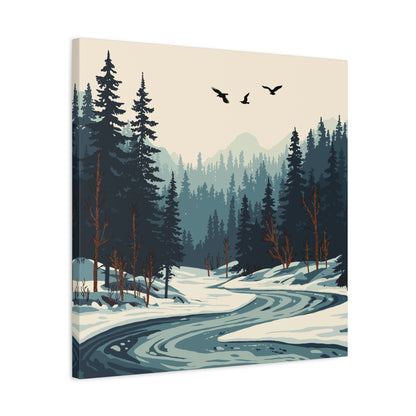 Hand-drawn ice-olate river canvas print — original wildlife art by Kayanna Healy at Neo Native