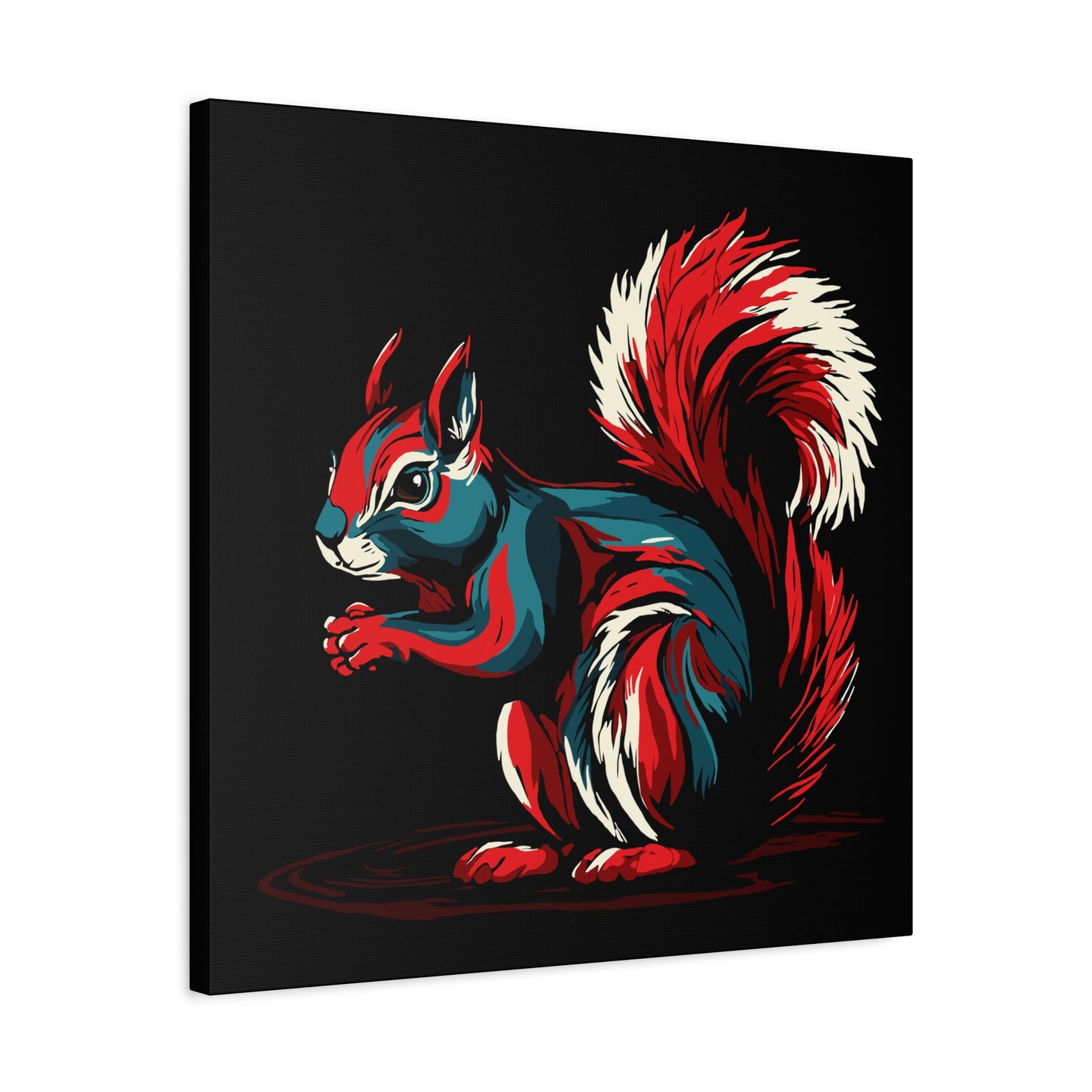 Hand-drawn squirrel icon canvas print — original wildlife art by Kayanna Healy at Neo Native