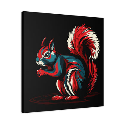 Hand-drawn squirrel icon canvas print — original wildlife art by Kayanna Healy at Neo Native