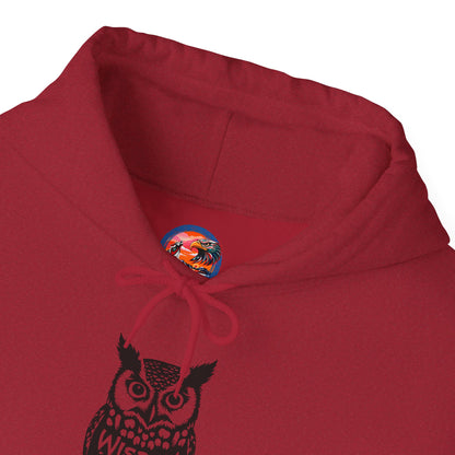 Hand-drawn 'Wisdom' word art hoodie inspired by Alaska Native design traditions — front view