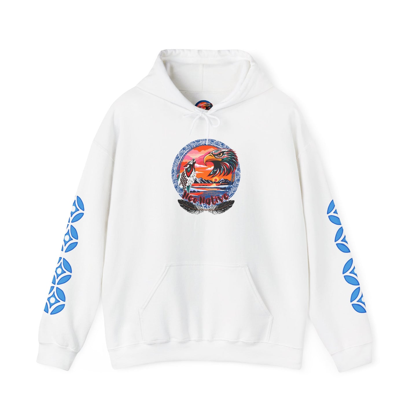 Neo Native brand logo hoodie — Alaska Native owned apparel brand — front view