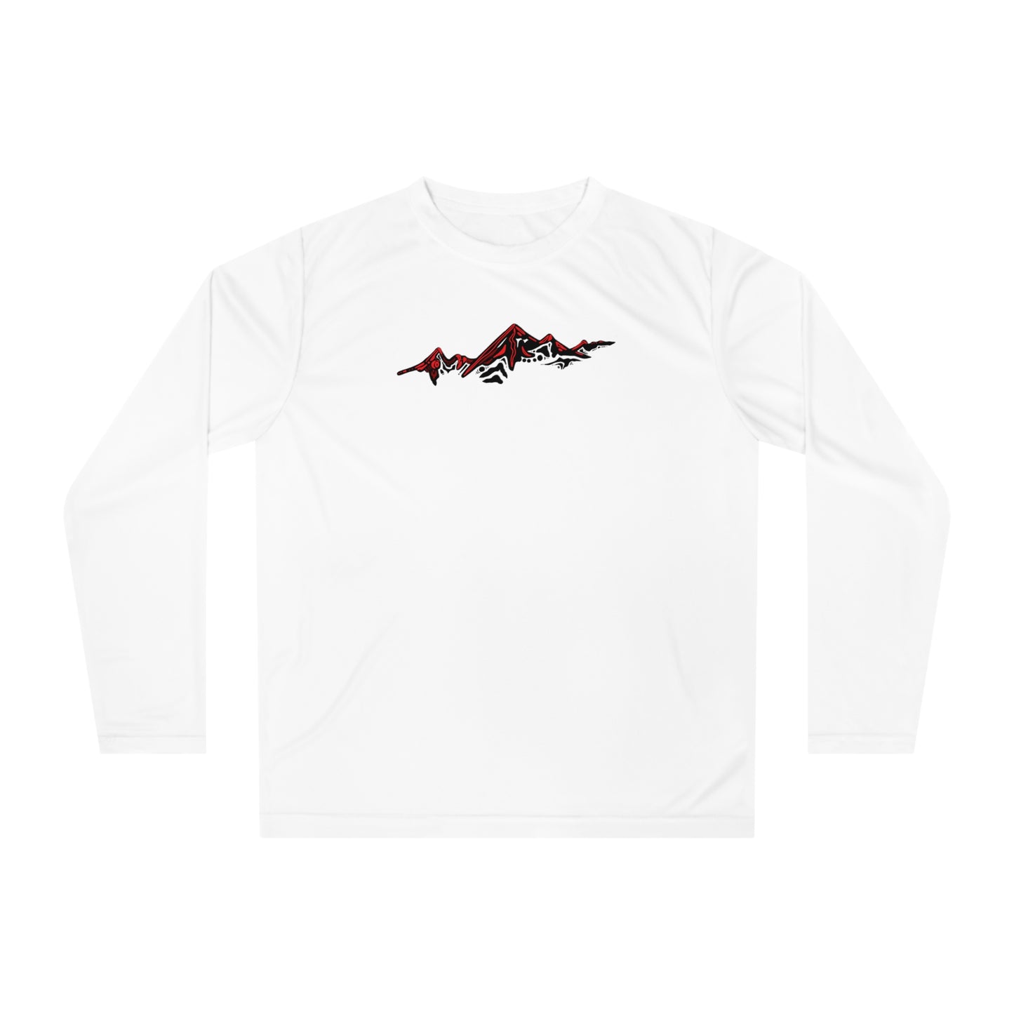 Hand-drawn fire peaks long-sleeve tee — original wildlife art by Kayanna Healy at Neo Native