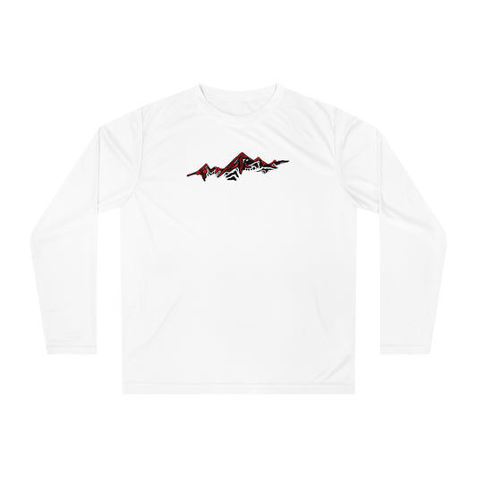 Hand-drawn fire peaks long-sleeve tee — original wildlife art by Kayanna Healy at Neo Native