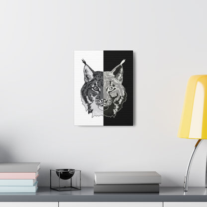 Lynx Black & White Portrait Canvas