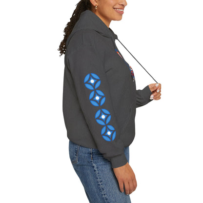 Neo Native brand logo hoodie — Alaska Native owned apparel brand — shown from a different angle