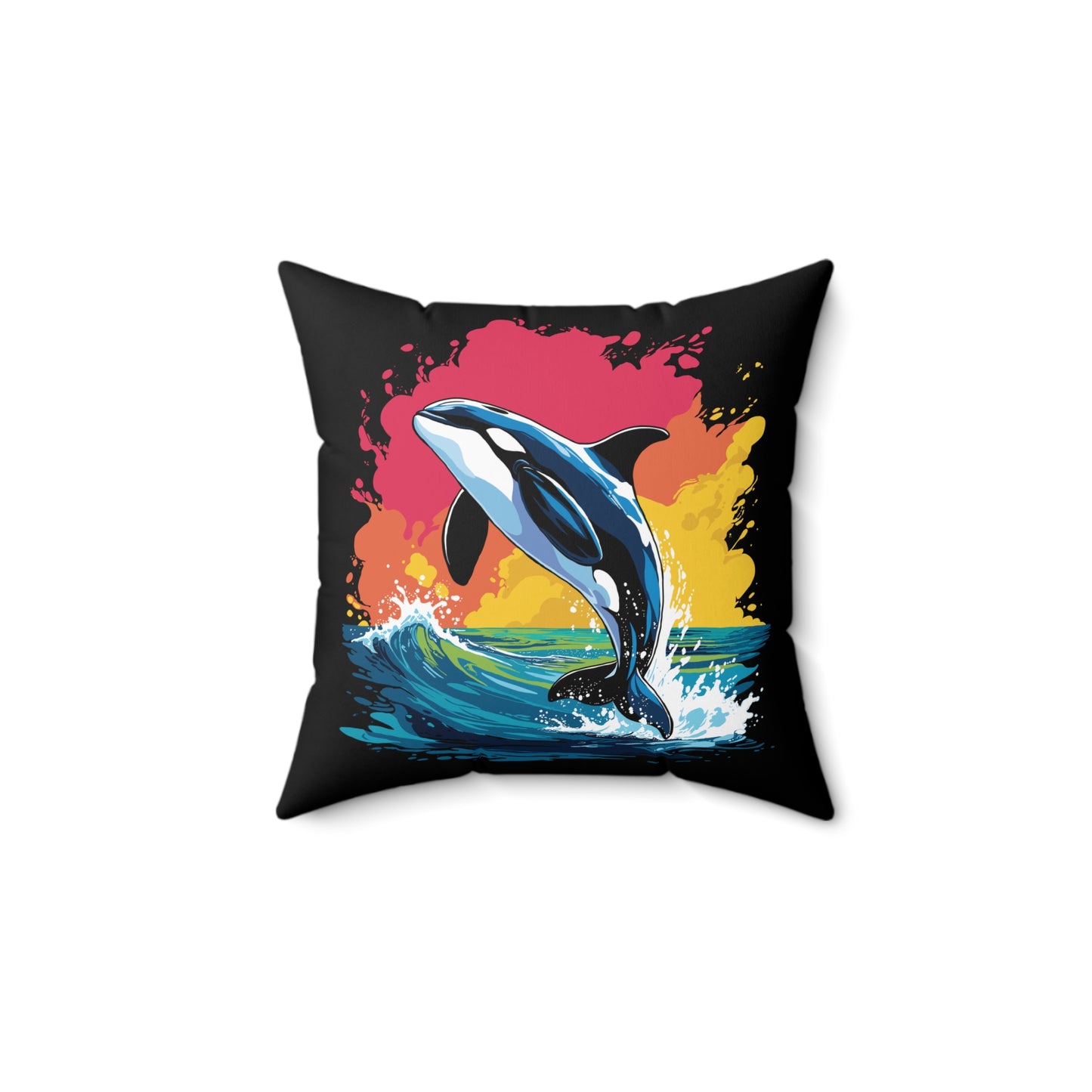 Orca and Humpback Whale - Square Pillow