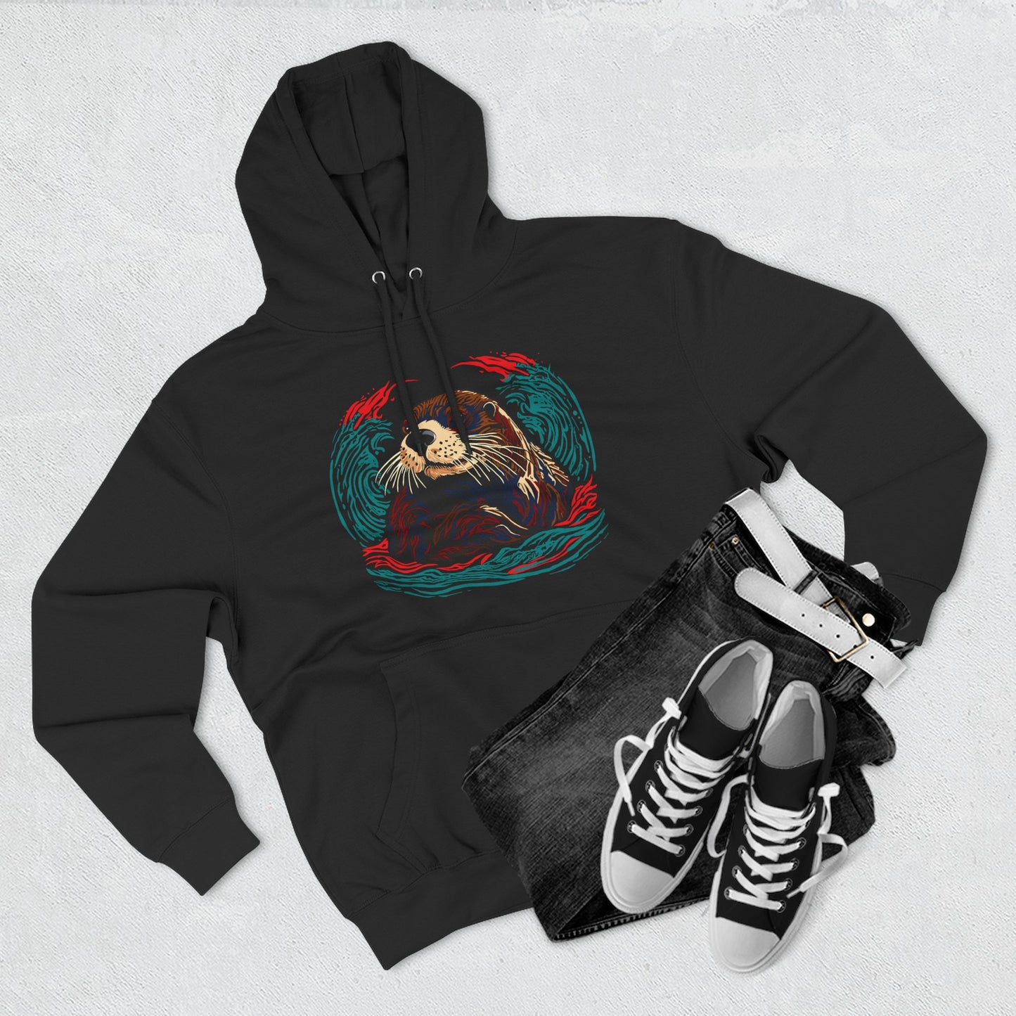 Sea Otter Icon - Fleece Hoodie