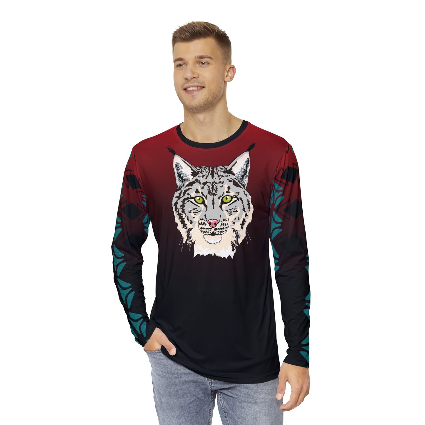 Gray Lynx Face Long-Sleeve