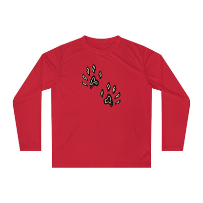 Hand-drawn otter tracks long-sleeve tee — original wildlife art by Kayanna Healy at Neo Native