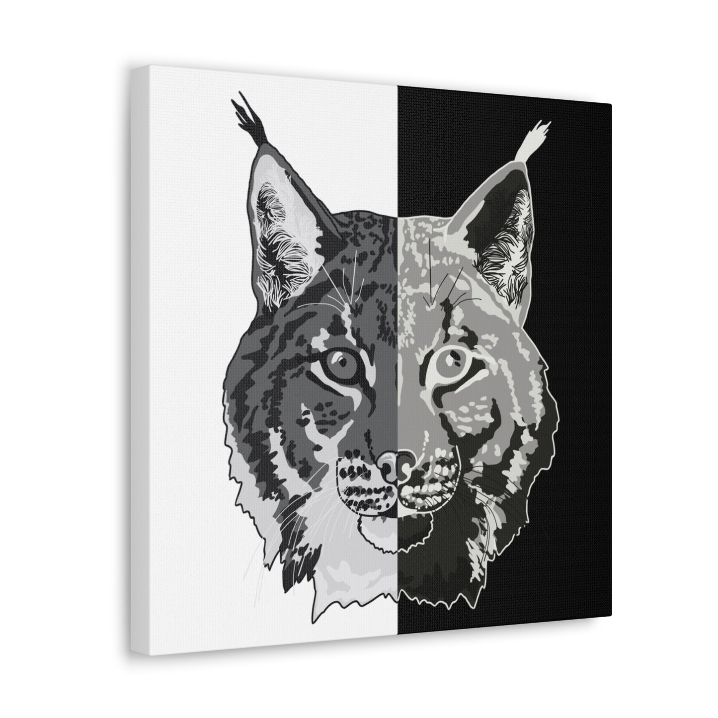 Lynx Black & White Portrait Canvas