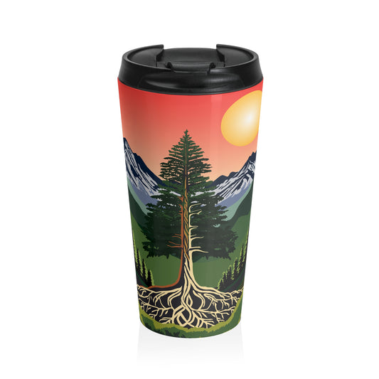 Heritage Spruce Tree Stainless Steel Travel Mug