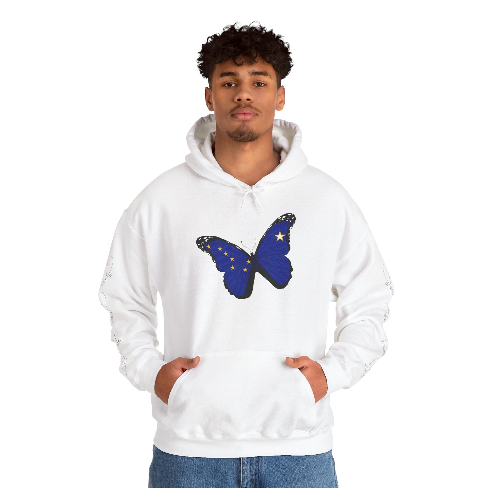 Hand-drawn 'Grace' word art hoodie inspired by Alaska Native design traditions — back view