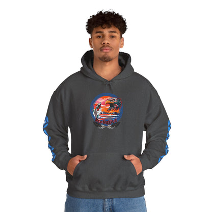 Neo Native brand logo hoodie — Alaska Native owned apparel brand — close-up of the design detail