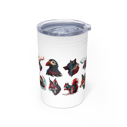 Hand-drawn northern icons gallery tumbler — original wildlife art by Kayanna Healy at Neo Native