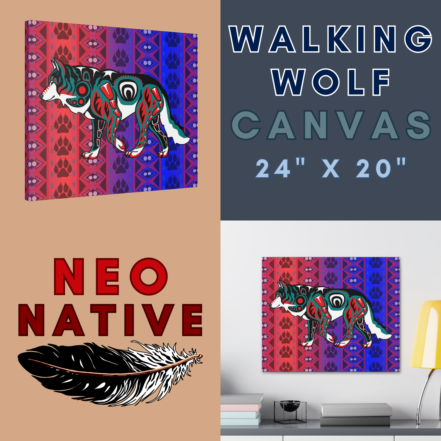 Walking Wolf Canvas