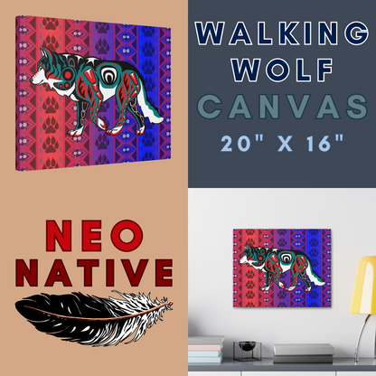 Walking Wolf Canvas