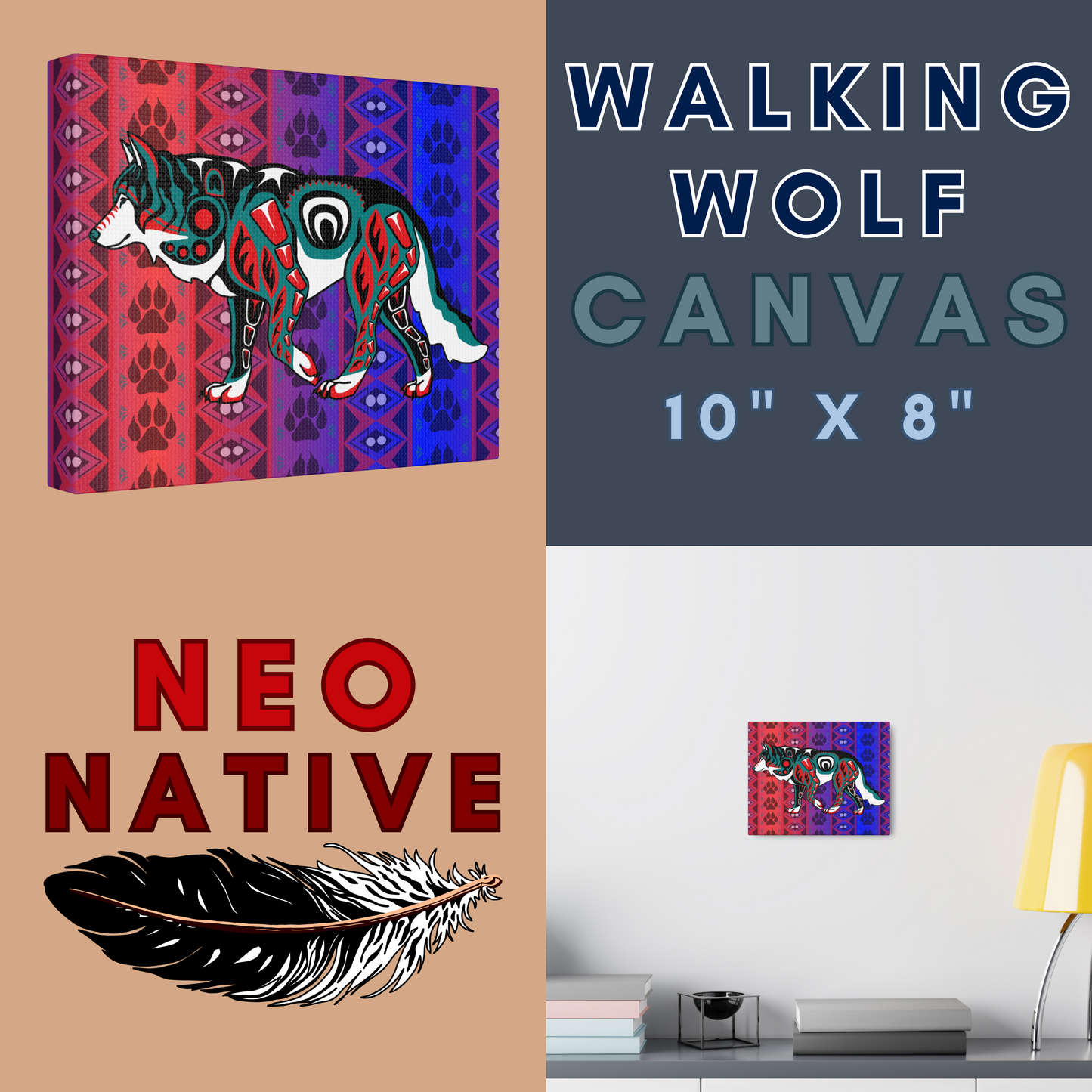 Walking Wolf Canvas