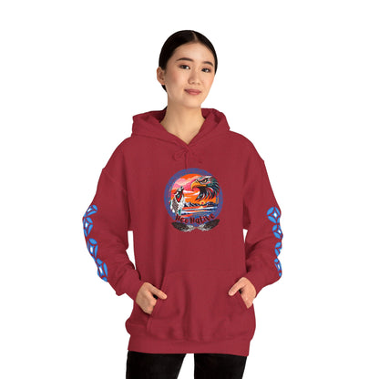 Neo Native brand logo hoodie — Alaska Native owned apparel brand — shown from a different angle