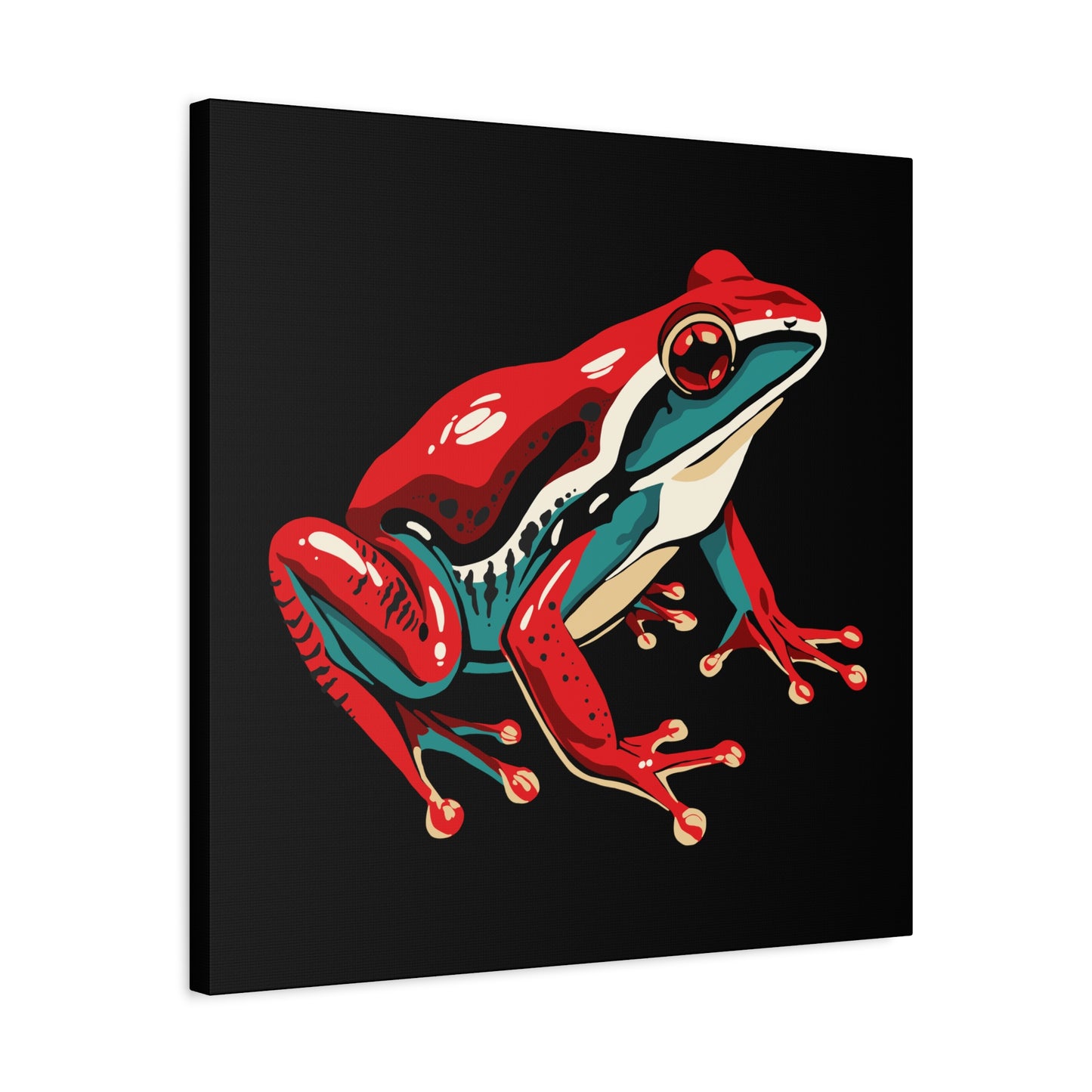 Hand-drawn wood frog icon canvas print — original wildlife art by Kayanna Healy at Neo Native
