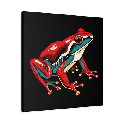Hand-drawn wood frog icon canvas print — original wildlife art by Kayanna Healy at Neo Native
