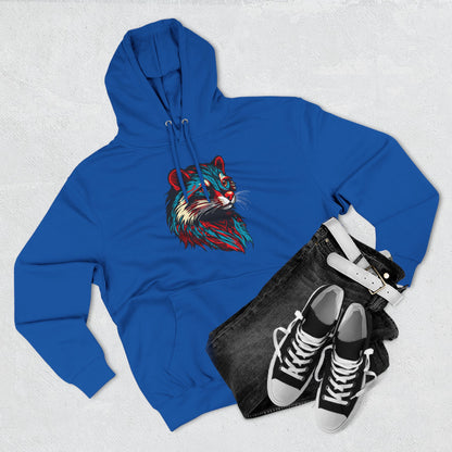 Hand-drawn Alaska Native inspired mink hoodie — original Indigenous wildlife design — shown in an alternate colorway