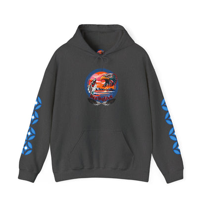 Neo Native brand logo hoodie — Alaska Native owned apparel brand — shown from a different angle