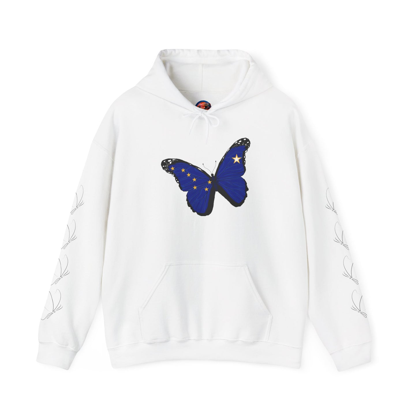 Hand-drawn 'Grace' word art hoodie inspired by Alaska Native design traditions — back view