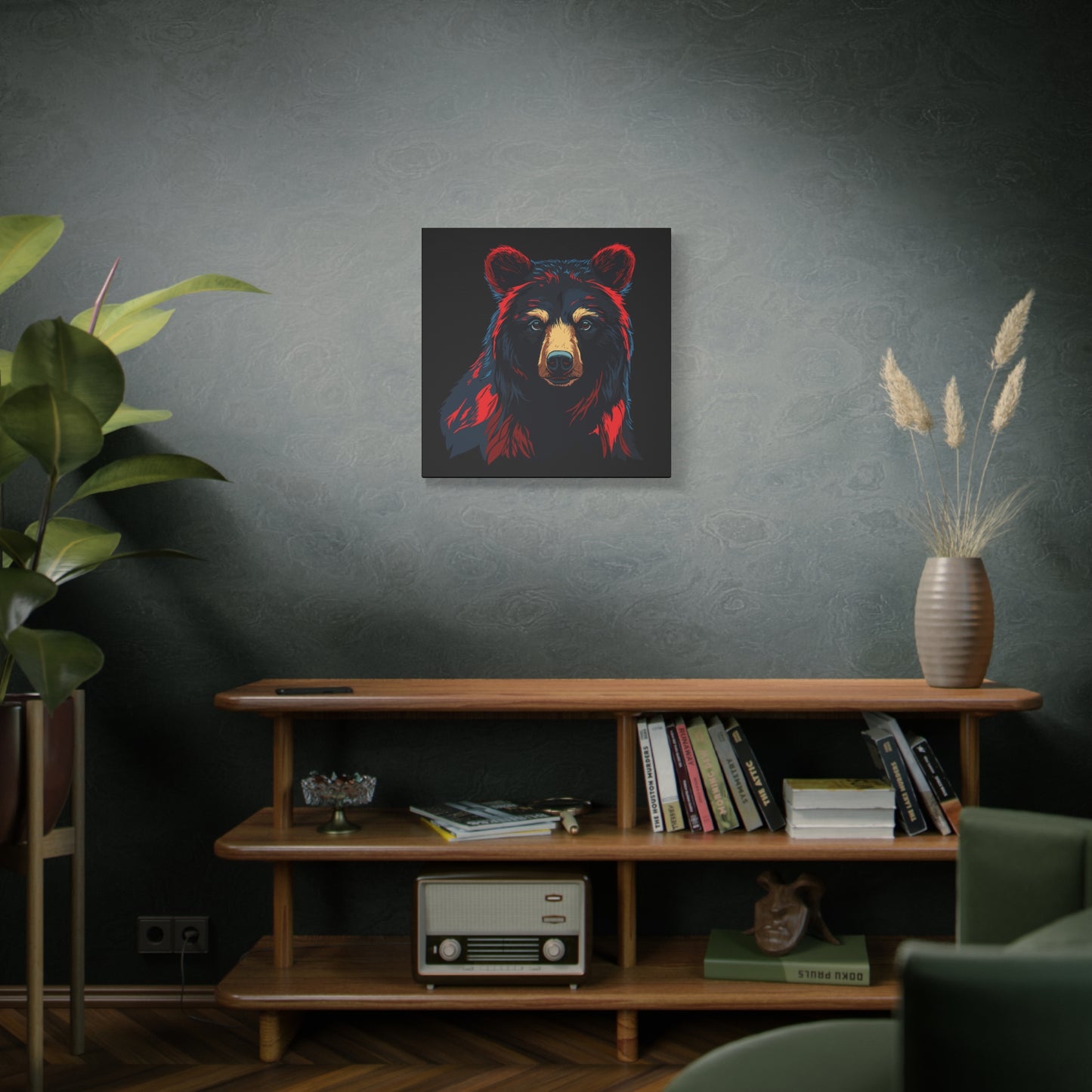Black Bear Icon Canvas