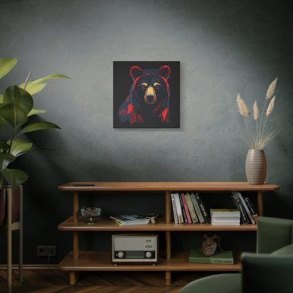 Black Bear Icon Canvas