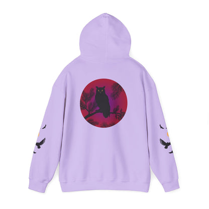 Hand-drawn 'Wisdom' word art hoodie inspired by Alaska Native design traditions — front view