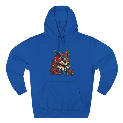 Great Horned Owl Icon - Fleece Hoodie