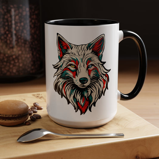 Hand-drawn arctic fox icon mug — original wildlife art by Kayanna Healy at Neo Native