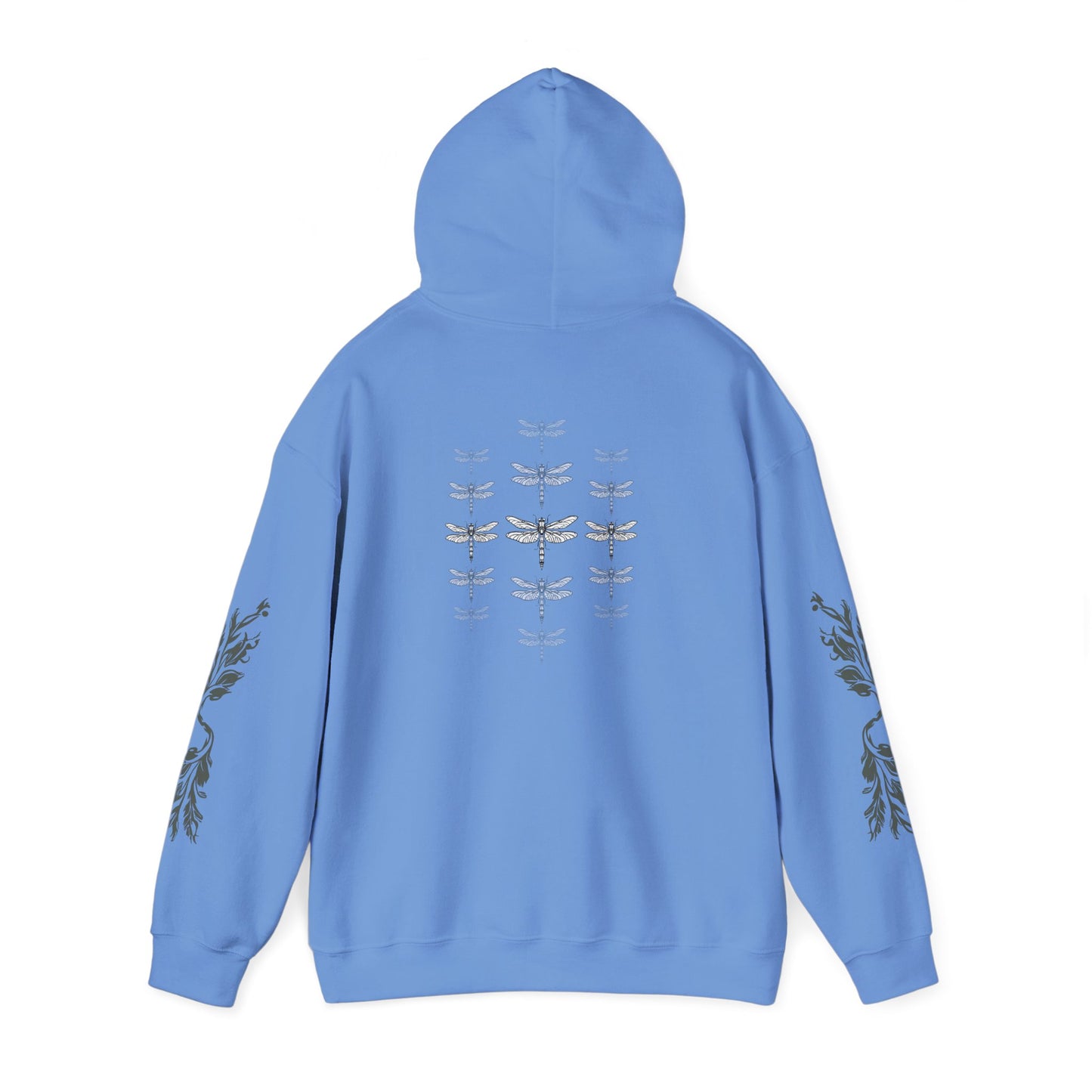 Hand-drawn 'Dauntless' word art hoodie inspired by Alaska Native design traditions — back view