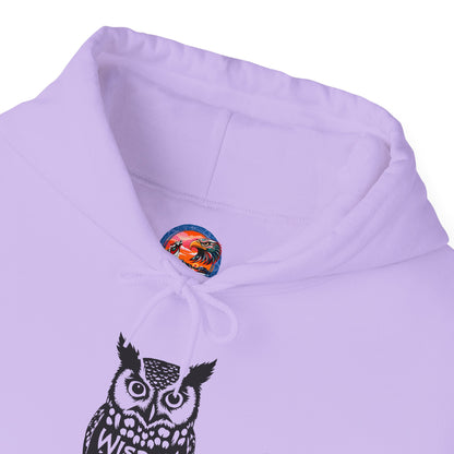 Hand-drawn 'Wisdom' word art hoodie inspired by Alaska Native design traditions — close-up of the design detail