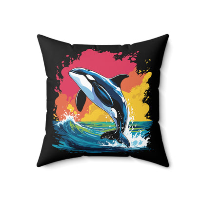 Orca and Humpback Whale - Square Pillow
