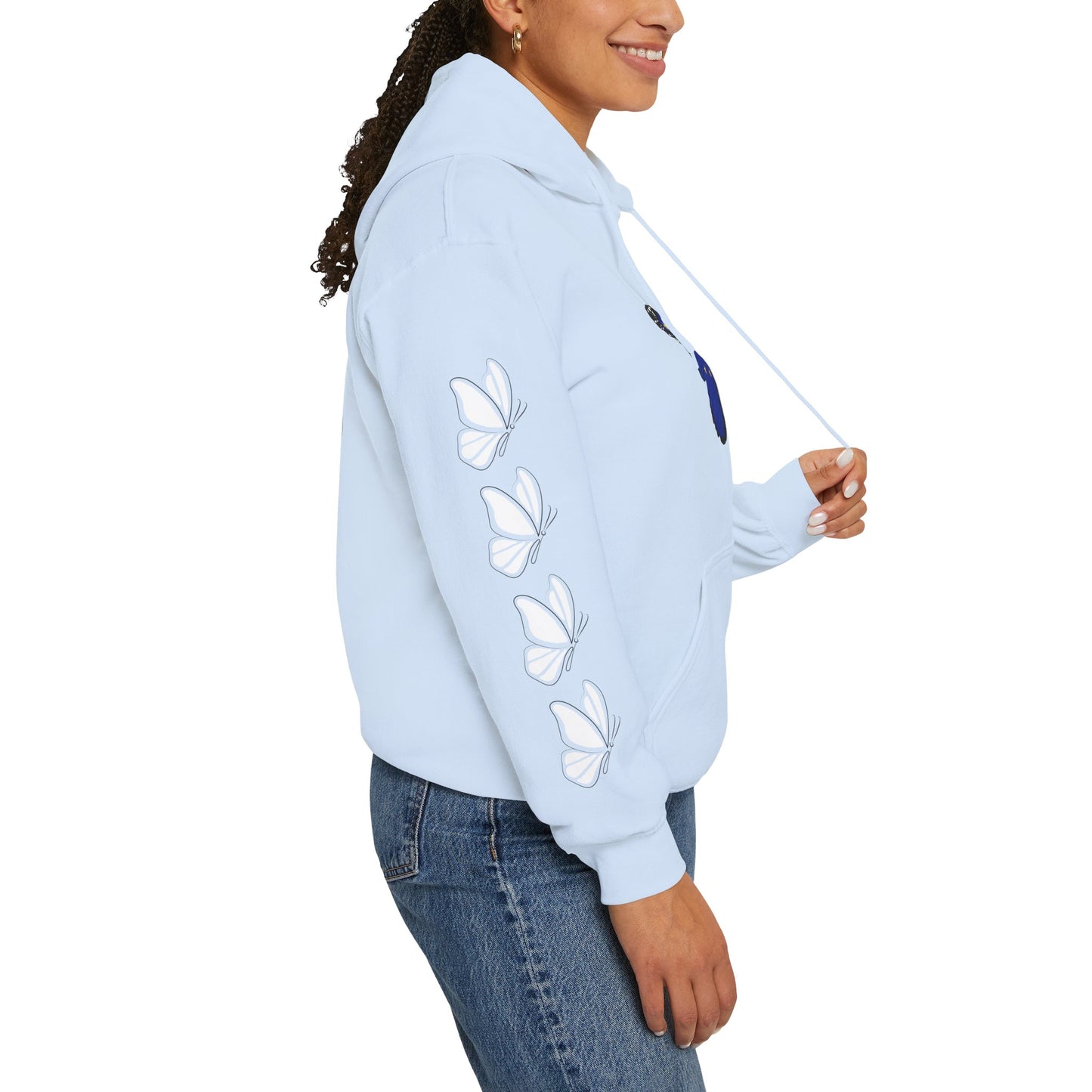Hand-drawn 'Grace' word art hoodie inspired by Alaska Native design traditions — back view