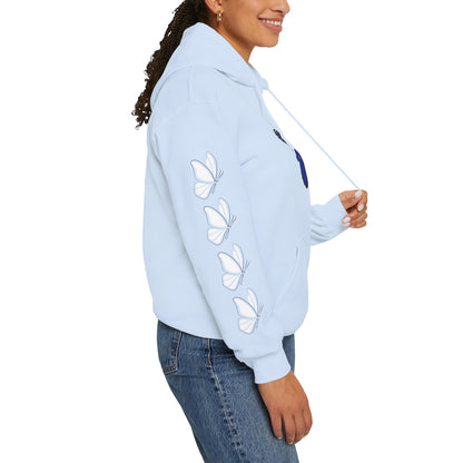 Hand-drawn 'Grace' word art hoodie inspired by Alaska Native design traditions — back view