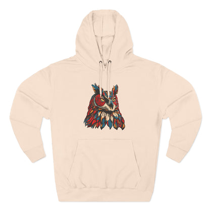 Great Horned Owl Icon - Fleece Hoodie