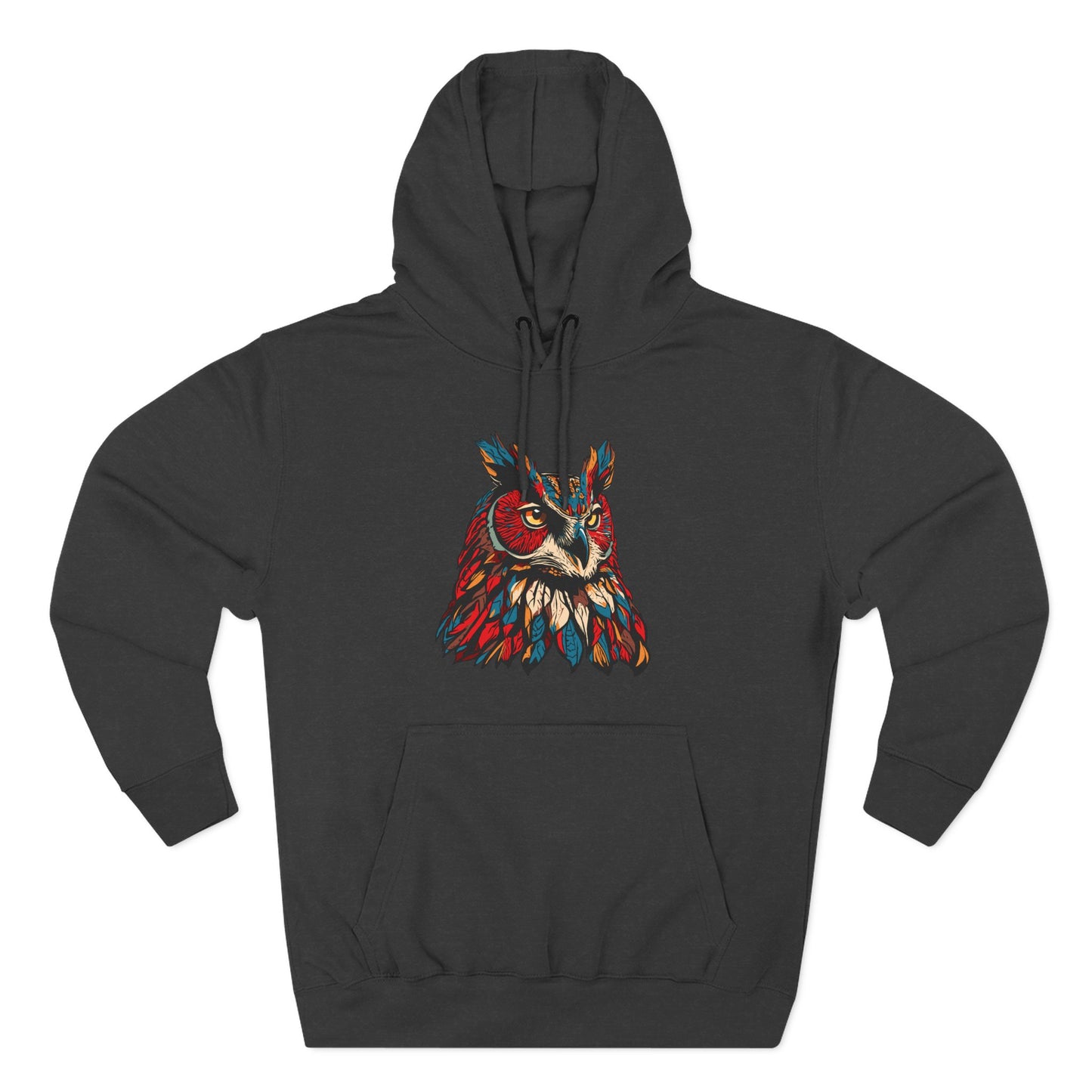 Great Horned Owl Icon - Fleece Hoodie