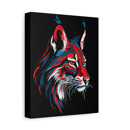 Hand-drawn lynx icon canvas print — original wildlife art by Kayanna Healy at Neo Native