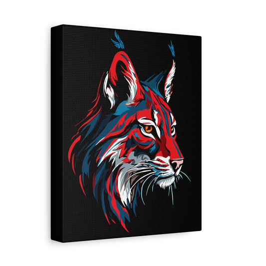 Hand-drawn lynx icon canvas print — original wildlife art by Kayanna Healy at Neo Native