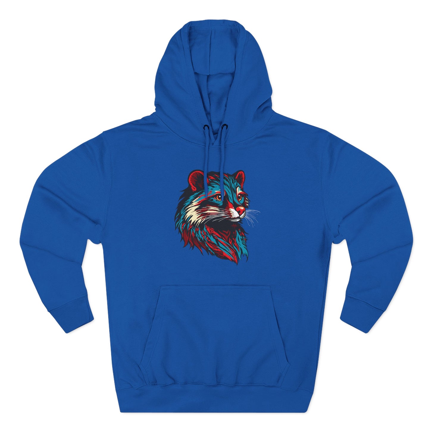 Hand-drawn Alaska Native inspired mink hoodie — original Indigenous wildlife design — front view