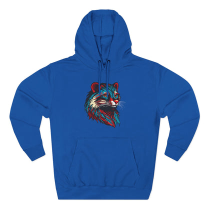 Hand-drawn Alaska Native inspired mink hoodie — original Indigenous wildlife design — front view