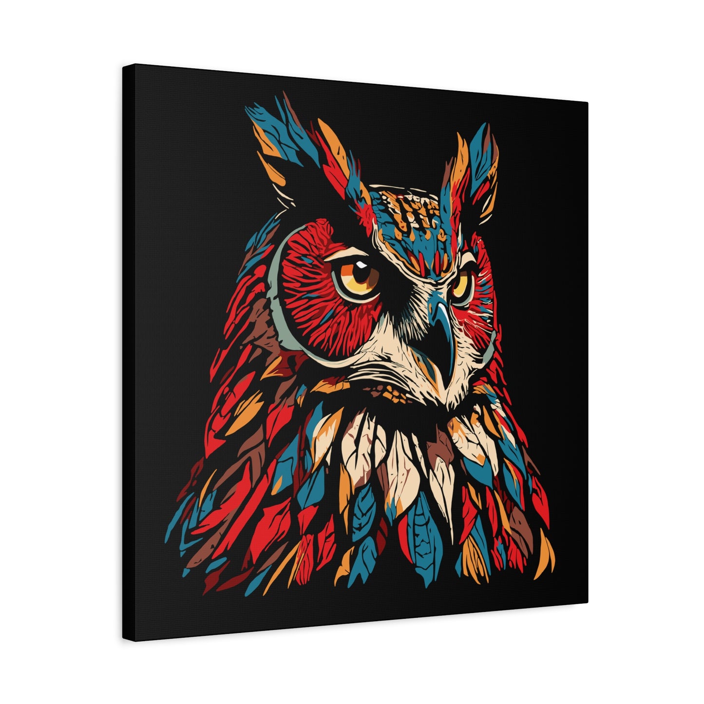 Great Horned Owl Icon Canvas